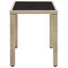 Stylish Beige Garden Table - 123x60 cm Poly Rattan