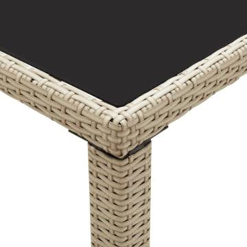 Stylish Beige Garden Table - 123x60 cm Poly Rattan