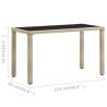 Stylish Beige Garden Table - 123x60 cm Poly Rattan