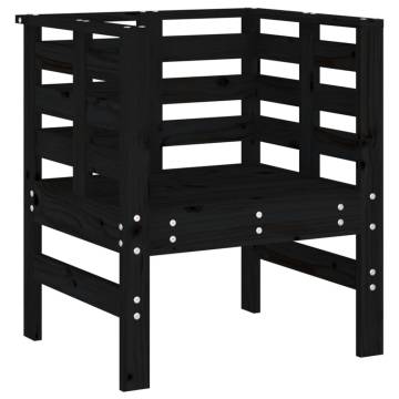 Garden Chairs 2 pcs Black Solid Wood Pine | HipoMarket