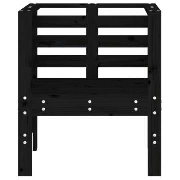 Garden Chairs 2 pcs Black Solid Wood Pine | HipoMarket