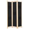 3-Panel Room Divider Black 120x170x4 cm Fabric Colour black Number of 3 