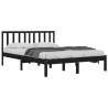 Black Solid Wood Pine Bed Frame 200x200 cm - HipoMarket