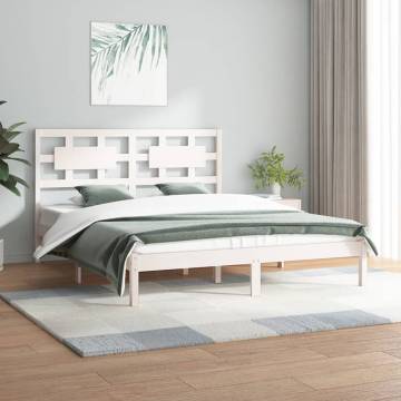 White Solid Wood Pine Bed Frame 120x200 cm - HipoMarket