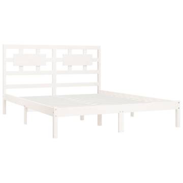 White Solid Wood Pine Bed Frame 120x200 cm - HipoMarket