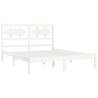 White Solid Wood Pine Bed Frame 120x200 cm - HipoMarket