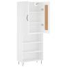 Stylish Highboard in White - 69.5x34x180 cm Engineered Wood