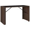 Stylish Brown Poly Rattan Bar Table with Glass Top - 185x80 cm