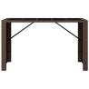 Stylish Brown Poly Rattan Bar Table with Glass Top - 185x80 cm