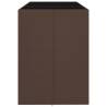 Stylish Brown Poly Rattan Bar Table with Glass Top - 185x80 cm