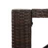 Stylish Brown Poly Rattan Bar Table with Glass Top - 185x80 cm