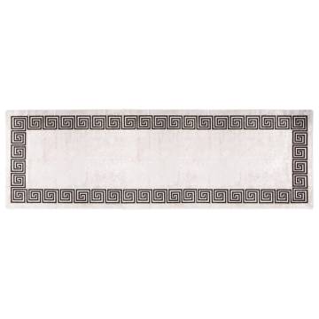 Washable 80x300 cm Light Beige Anti Slip Rug - Hipomarket