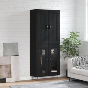 Stylish Highboard Black 69.5x34x180 cm | Hipomarket UK