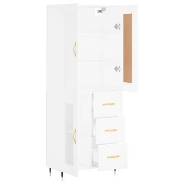 Stylish White Highboard | 69.5x34x180 cm | Hipomarket