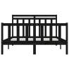 Black Solid Wood Pine Bed Frame 120x200 cm | HipoMarket