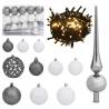 61 Piece Christmas Ball Set with Peak and 150 LEDs White&Gey Colour white and grey Quantity in Package 61 Number of LEDs 1 