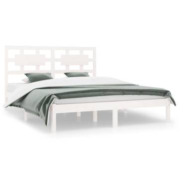 White Solid Pine Bed Frame 140x200 cm | HipoMarket