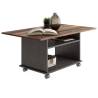 FMD Coffee Table with Castors Old Style and Black Colour brown and black Quantity in Package 1 