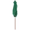 Outdoor Parasol with Wooden Pole - 150x200 cm Green