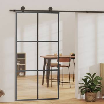 Sliding Door with Hardware Set - ESG Glass & Aluminium 102x205 cm