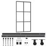 Sliding Door with Hardware Set - ESG Glass & Aluminium 102x205 cm