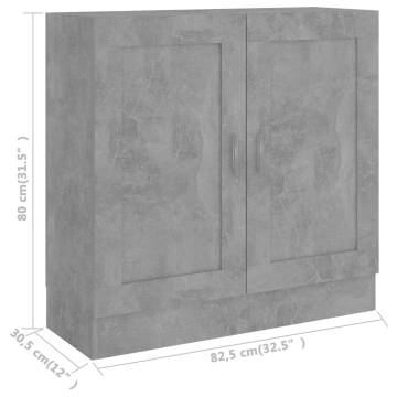 Concrete Grey Book Cabinet - Stylish & Durable Storage Solution