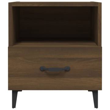 Elegant Brown Oak Bedside Cabinets - Set of 2 | HipoMarket