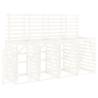 Quadruple Wheelie Bin Storage - White Solid Pine Wood