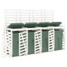 Quadruple Wheelie Bin Storage - White Solid Pine Wood