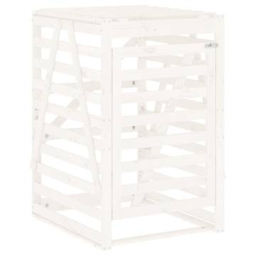 Quadruple Wheelie Bin Storage - White Solid Pine Wood