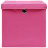 Stylish Pink Storage Boxes with Covers - 4 pcs - 28x28x28 cm