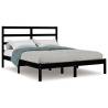 Black Solid Wood Bed Frame 140x200 cm - Modern Design