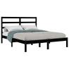 Black Solid Wood Bed Frame 140x200 cm - Modern Design