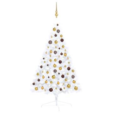 120cm Pre-lit Half Christmas Tree with Ball Set - Hipomarket