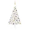 Artificial Half Pre-lit Christmas Tree with Ball Set White 120 cm Colour white and gold Size 120 x 68 cm Quantity in Package 1 Number of Branch Tips 