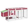 Chicken Coop Red - Solid Pine Wood 204x50x84 cm | HipoMarket