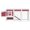 Chicken Coop Red - Solid Pine Wood 204x50x84 cm | HipoMarket