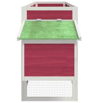 Chicken Coop Red - Solid Pine Wood 204x50x84 cm | HipoMarket