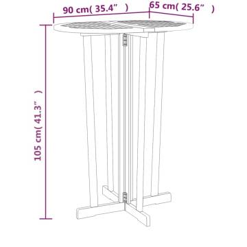 Folding Bar Table 90x65x105 cm - Solid Teak Wood Elegance