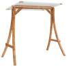 Solid Bent Wood Swing Frame with Cream Roof - Teak Finish