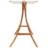 Solid Bent Wood Swing Frame with Cream Roof - Teak Finish