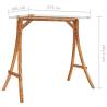 Solid Bent Wood Swing Frame with Cream Roof - Teak Finish