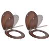 Toilet Seats with Soft Close Lids 2 pcs MDF Brown Quantity in Package 2 Design plain brown Soft close yes 