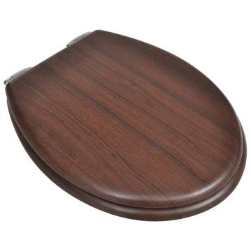 Toilet Seats with Soft Close Lids - 2 pcs MDF Brown