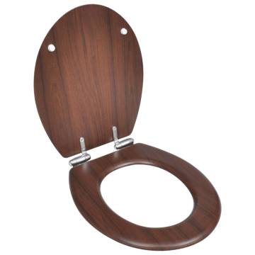 Toilet Seats with Soft Close Lids - 2 pcs MDF Brown