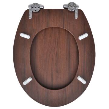 Toilet Seats with Soft Close Lids - 2 pcs MDF Brown