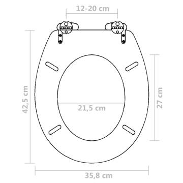 Toilet Seats with Soft Close Lids - 2 pcs MDF Brown