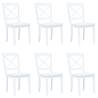 Dining Chairs 6 pcs White Solid Rubber Wood Colour white Quantity in Package 6 