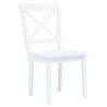 Elegant 6 pcs White Solid Rubber Wood Dining Chairs