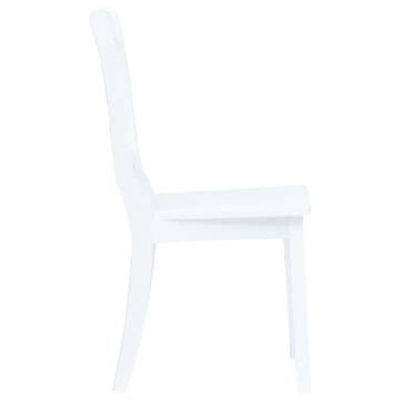 Elegant 6 pcs White Solid Rubber Wood Dining Chairs